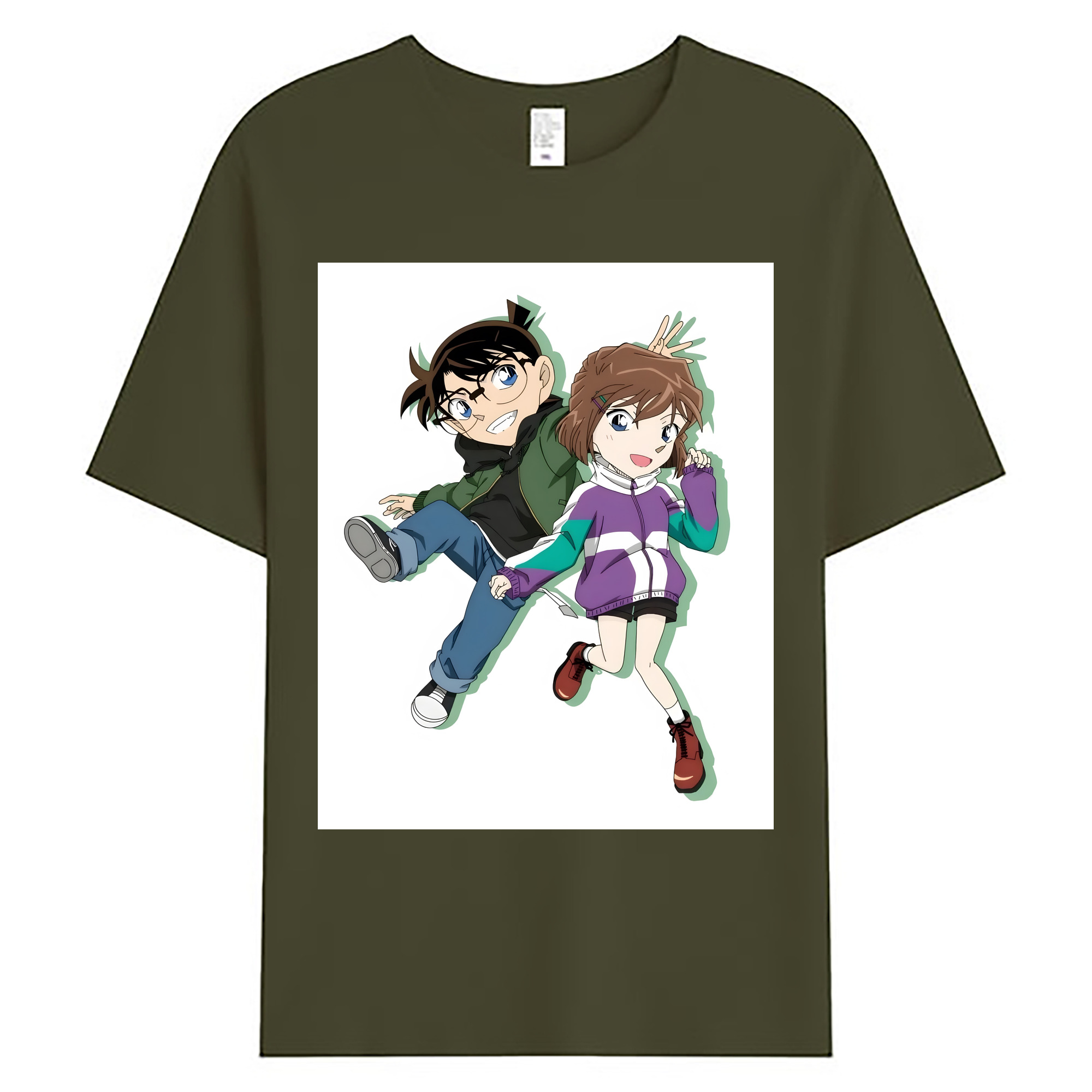 （画像用） 名探偵コナン 灰原 哀 はいばら あい Detective Conan Anita Hailey、Vi Graythorn Haibara Ai 綿100％ メンズ半袖Tシャツ｜肌触りやわらか＆通気性